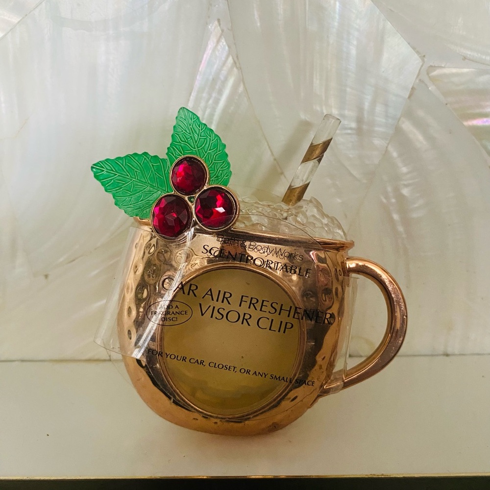 NEW Bath & Body Works Copper Moscow Mule Mug Car Air Freshener Visor Clip